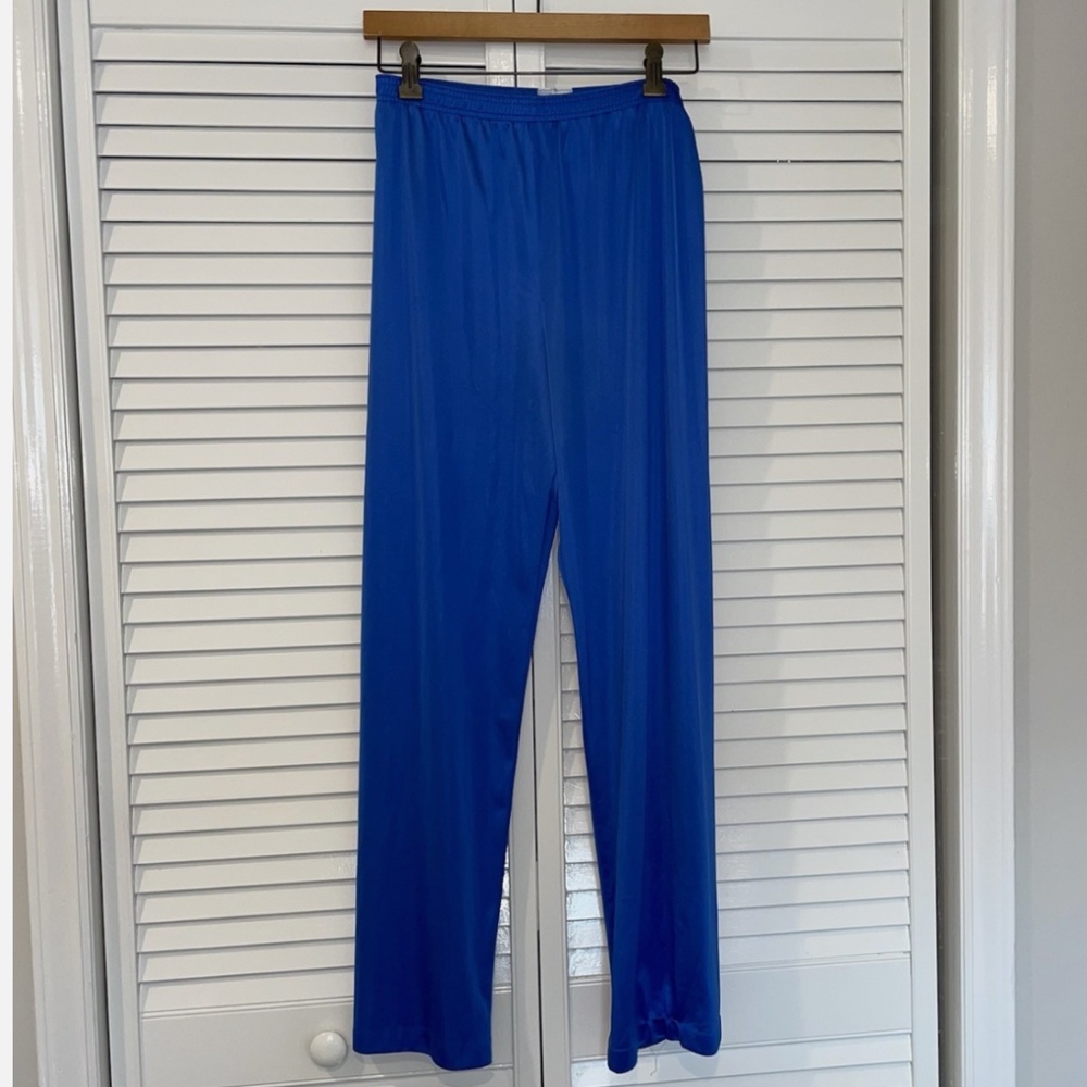 Vintage Vanity Fair Lounge Pants Small Nylon Royal Blue Lovely!